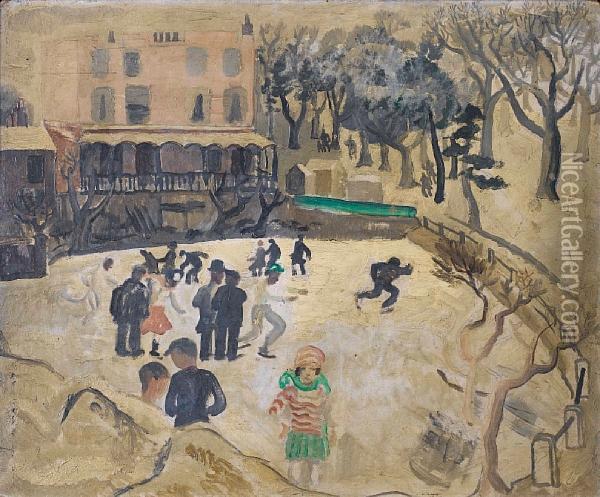 Skating At Hampstead Oil Painting - Christopher Wood