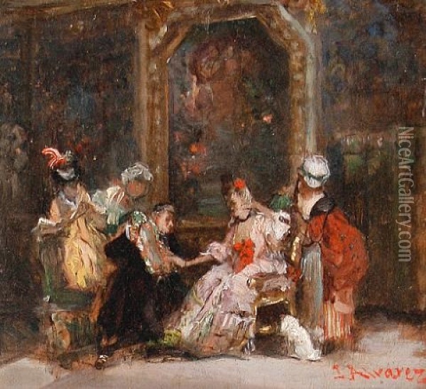 The Courtier Oil Painting - Louis Alvarez Catala
