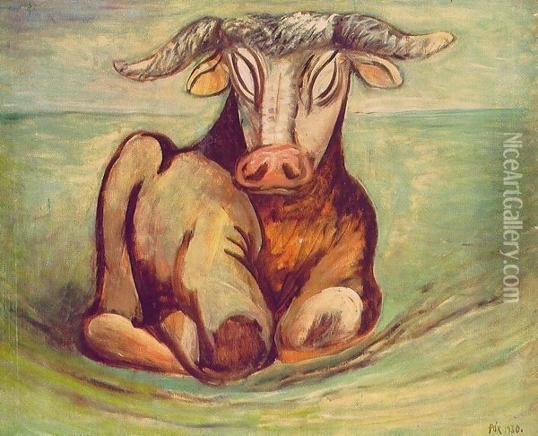 Bull I 1930 Oil Painting - Bela Onodi