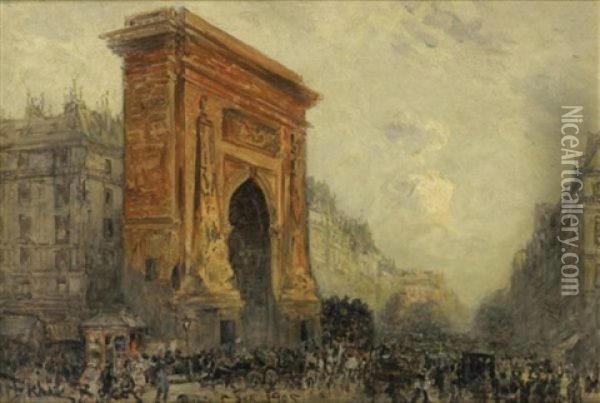 Paris, Les Grands Boulevards Et La Porte Saint-denis Oil Painting - Frank Myers Boggs