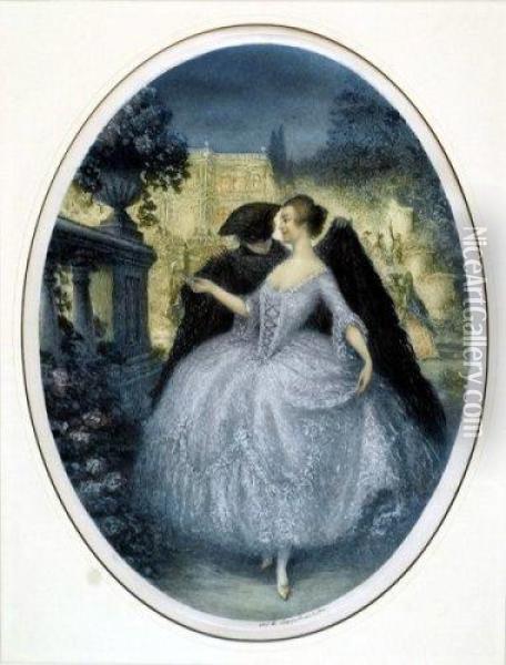 Scene Galante. Oil Painting - William Adolphe Lambrecht