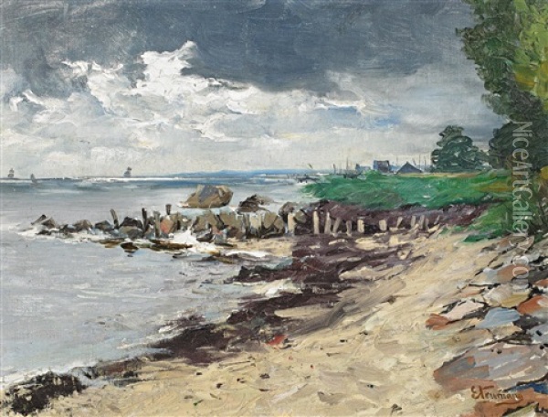 Kustenstudie An Der Ostsee Oil Painting - Emil (Friedrich) Neumann