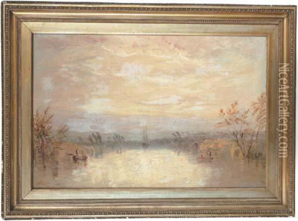 Chichester Canal With The Cathedral Beyond Oil Painting - Joseph Mallord William Turner