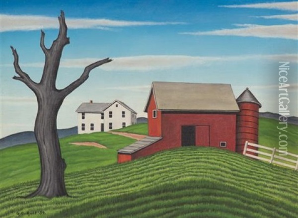 Hilltop Farm Oil Painting - George Copeland Ault