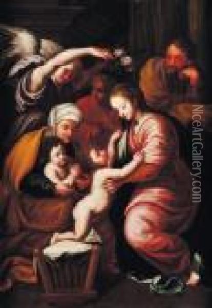 La Sainte Famille Oil Painting - Raphael (Raffaello Sanzio of Urbino)