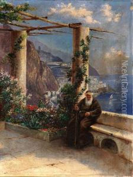 Taras Kapucynow W Amalfi Oil Painting - Albrecht Schultheiss