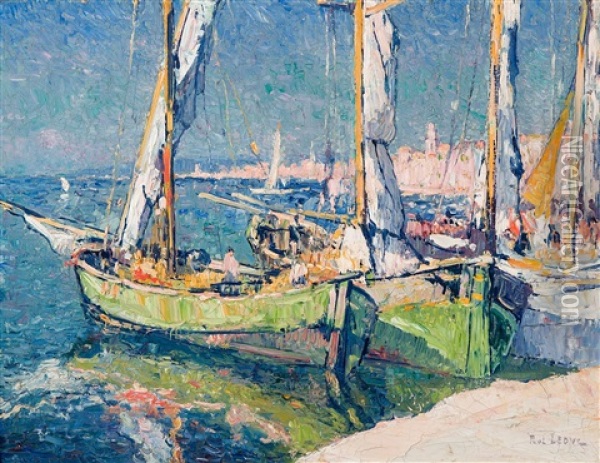 Port De Saint-tropez (provence) Oil Painting - Paul Leduc