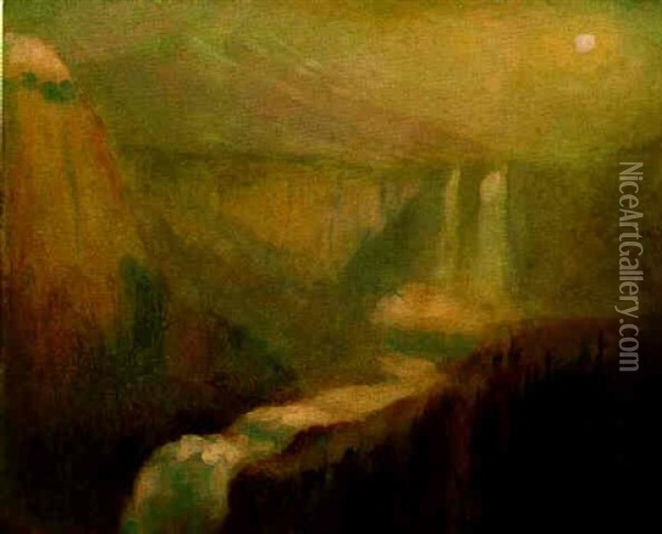Twin Falls, Bc Oil Painting - John A. Hammond