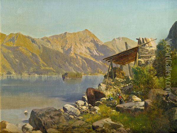 Gebirgssee Oil Painting - Karl Millner