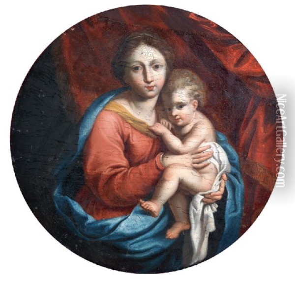 Madonna Col Bambino Oil Painting - Marc Antonio Franceschini
