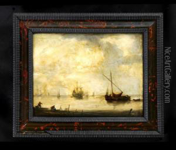 Harbor View Oil Painting - Simon De Vlieger