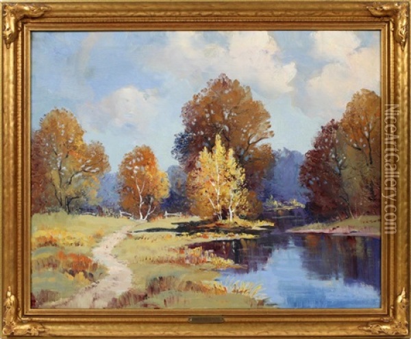 The Stream Oil Painting - Ernest Fredericks