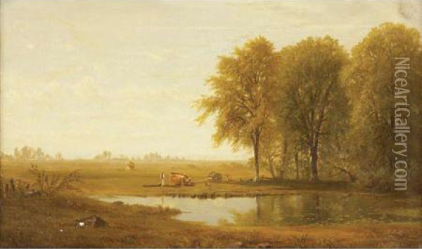 An Afternoon In The Fields Oil Painting - Richard William Hubbard