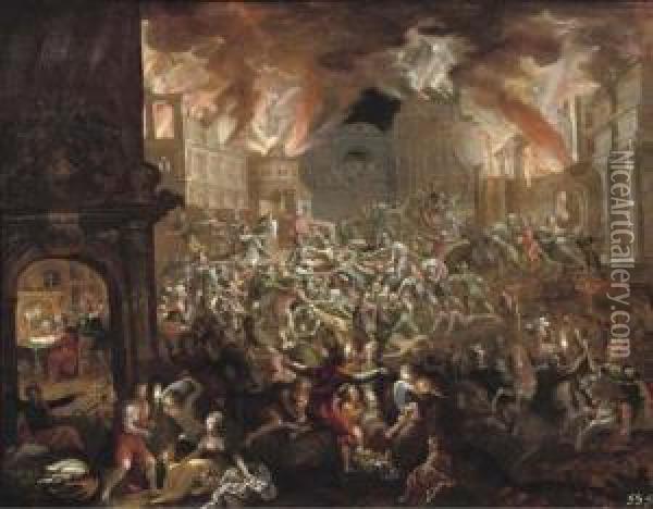 The Fall Of Syracuse Oil Painting - Frederik van Valkenborch