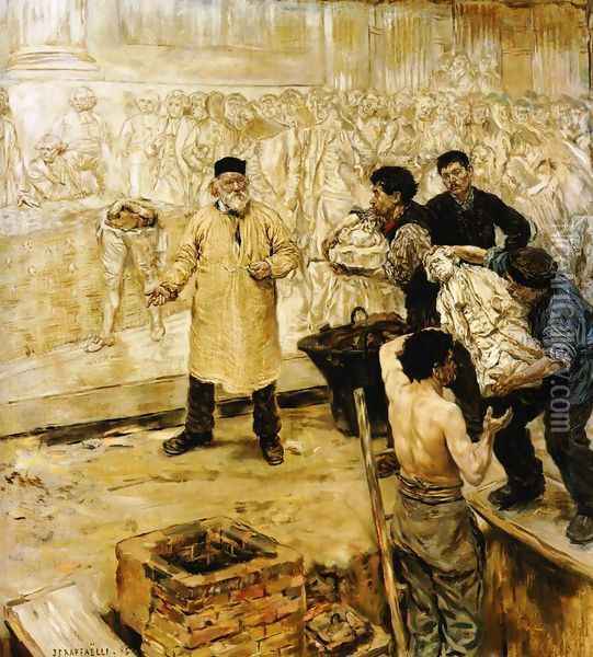 At The Foundry Oil Painting - Jean-Francois Raffaelli