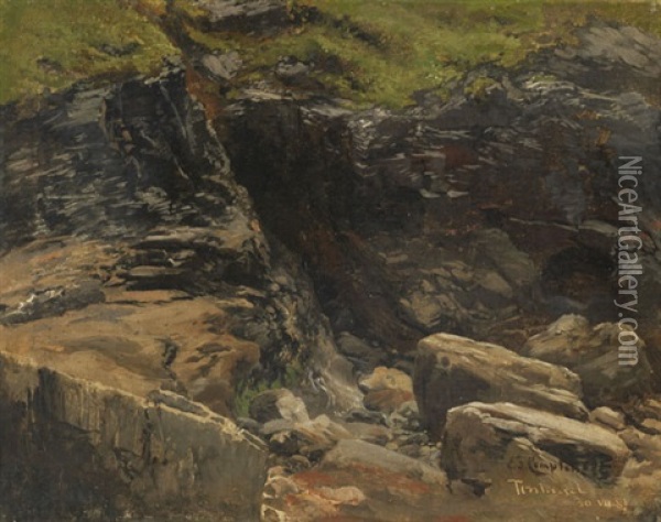 Felsen Bei Tintagel Oil Painting - Edward Theodore Compton