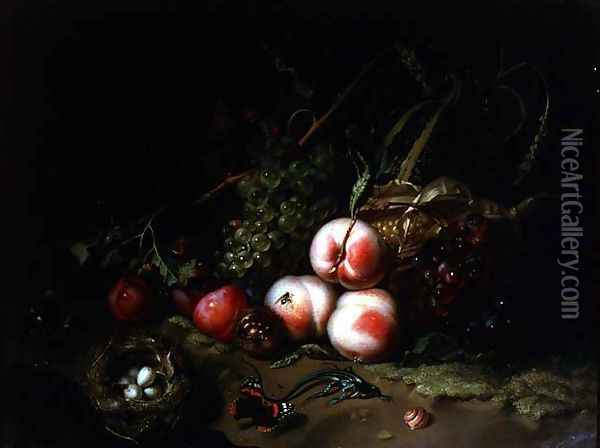 Still Life of Fruit, 1711 Oil Painting - Rachel Ruysch