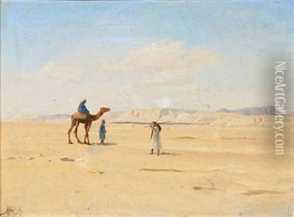 Scene From North Africa Oil Painting - Andreas Christian Riis Carstensen