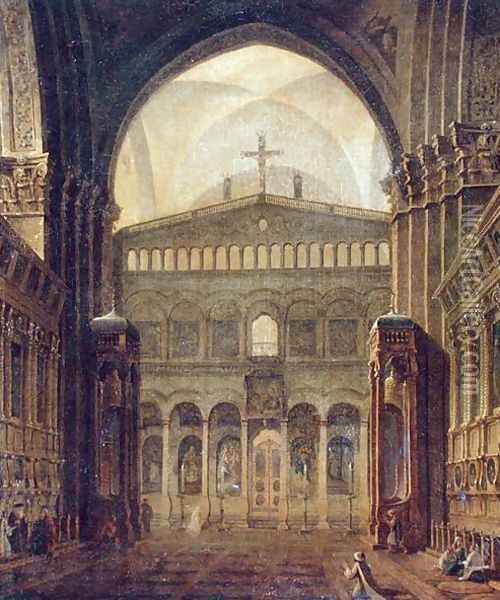Inner View of the Temple in Jerusalem, 1821 Oil Painting - Maksim Nikiforovich Vorobiev