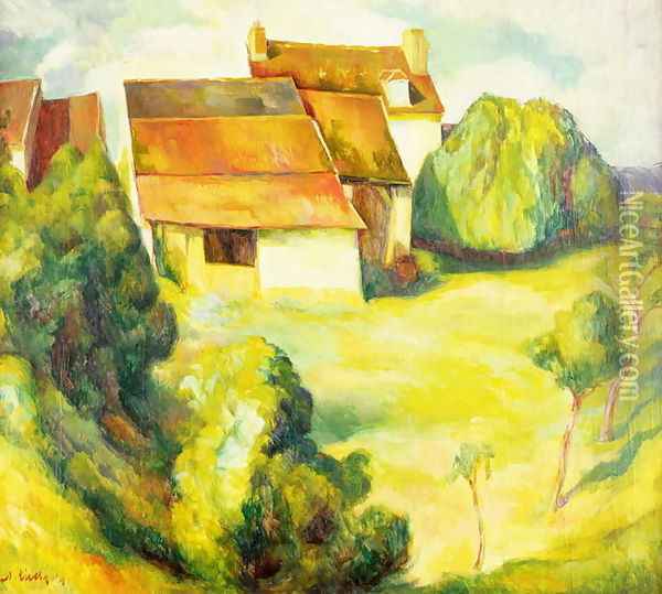 Farmhouse, 1914 Oil Painting - Diego Rivera