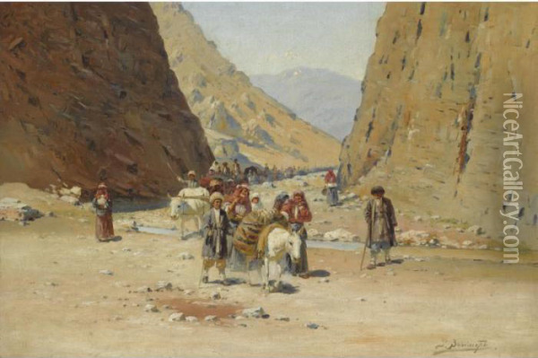Gateway To The Caucasus Oil Painting - Richard Karlovich Zommer