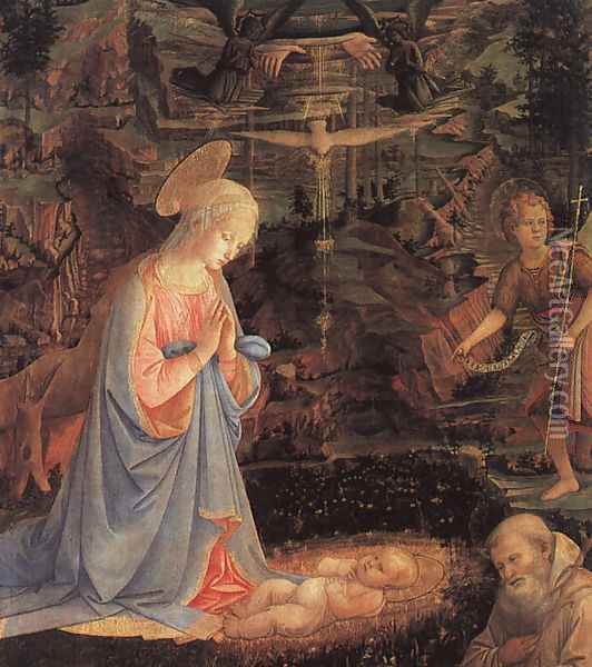 The Adoration of the Child 1463 Oil Painting - Filippino Lippi