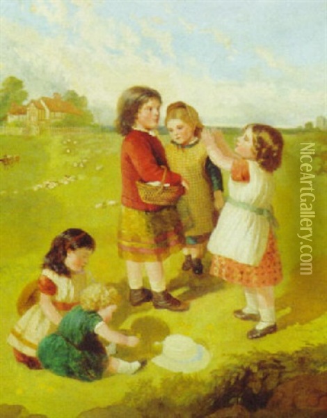 Playtime Oil Painting - William Thomas Roden