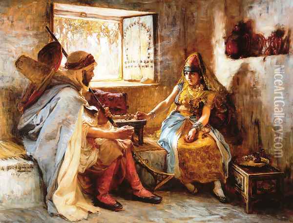 The Game Of Chance Oil Painting - Frederick Arthur Bridgman