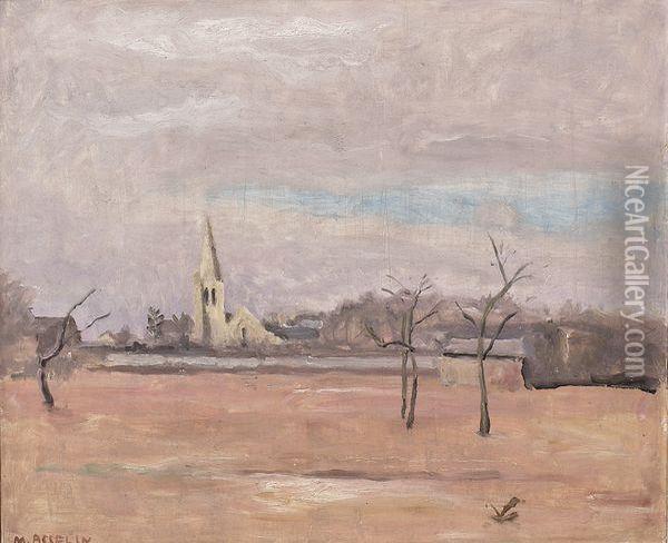 Paysage Avec Eglise Oil Painting - Maurice Asselin