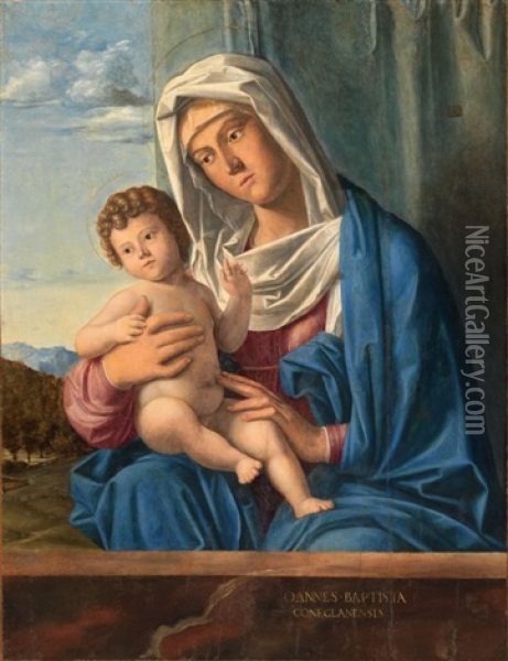 Madonna Col Bambino (gia Madonna Cook) Oil Painting - Giovanni Battista Cima da Conegliano