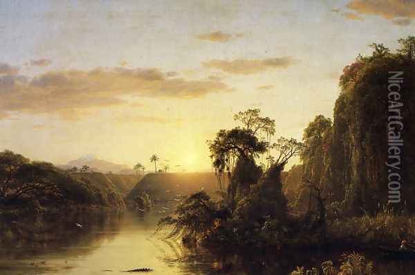 Scene on the Magdalena I Oil Painting - Frederic Edwin Church