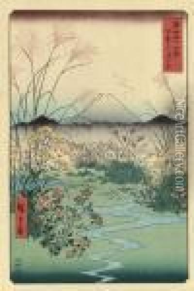 Kai Otsuki No Hara (otsuki Plain, Kai Province) Oil Painting - Utagawa or Ando Hiroshige