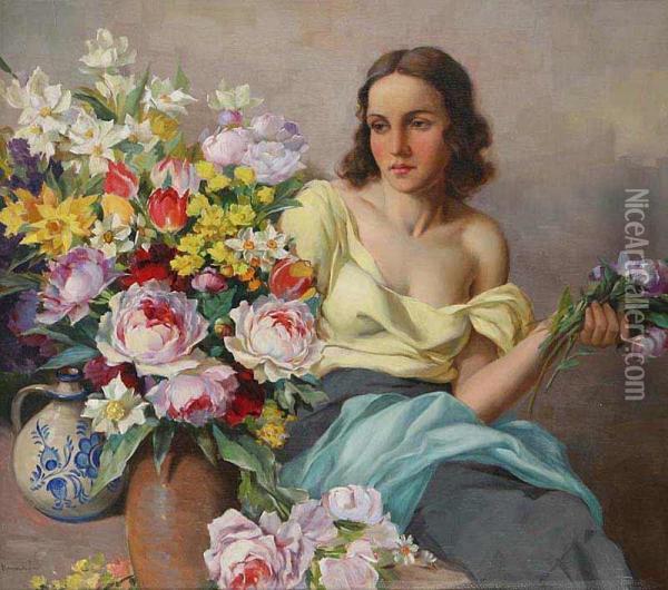Spring Flowers Oil Painting - Marcel Krasicky