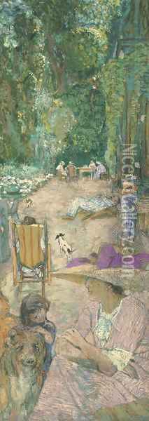 Aux Pavillons à Cricqueboeuf Devant la maison Oil Painting - Jean-Edouard Vuillard