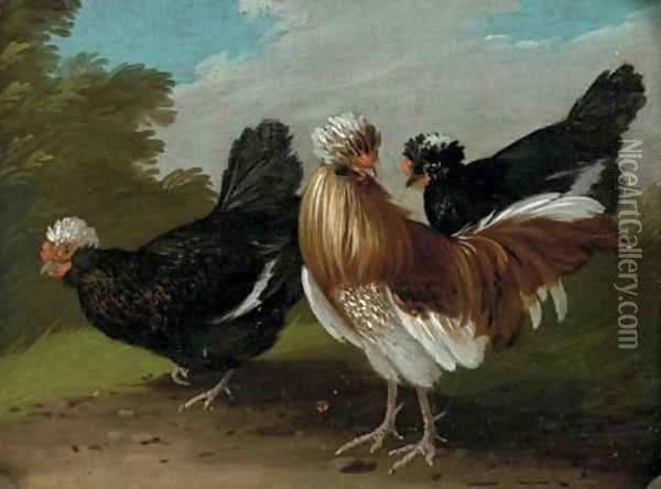 Fowl in a landscape Oil Painting - Melchior de Hondecoeter