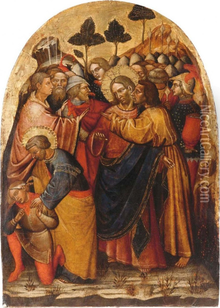 La Cattura Di Cristo Tempera E Oro Su Tavola Oil Painting - Master Of The Giovanelli Madonna