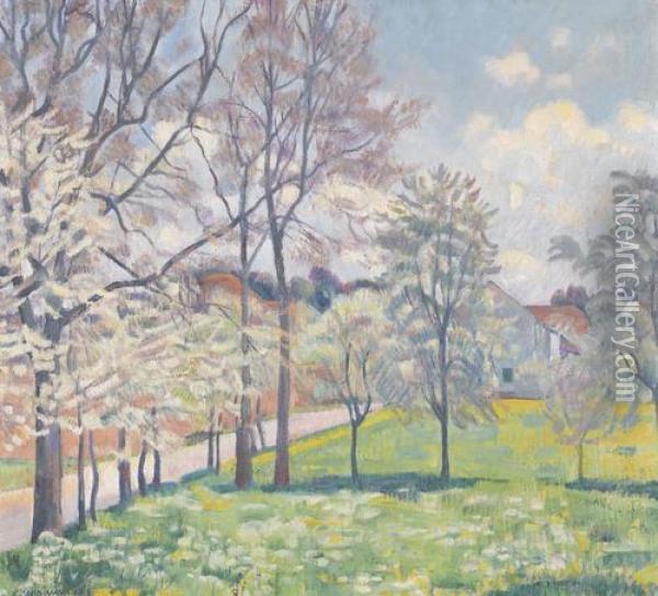 Ansicht Von Muri Bei Bern Im Sommer Oil Painting - Emil Cardinaux