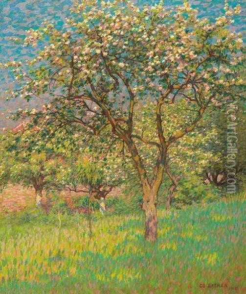 Arbres Fleuris. 1908 Oil Painting - Co Breman
