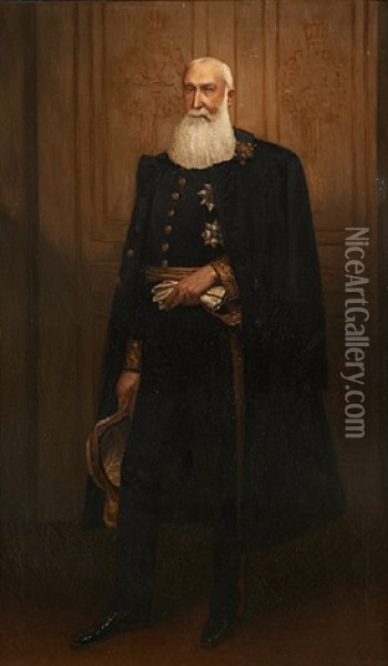 Portrait De Leopold Ii, Roi Des Belges Oil Painting - Joseph (Jef) Leempoels