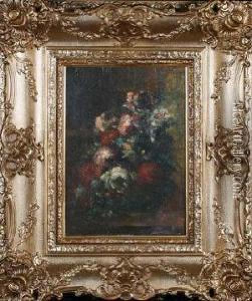 A Vase Of Flowers Oil Painting - Victor Louis Vincelet