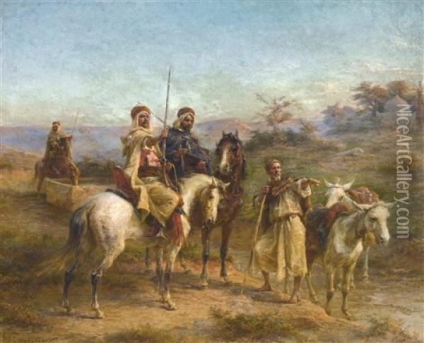 Cavaliers Dans Le Desert Oil Painting - Paul Dominique Philippoteaux