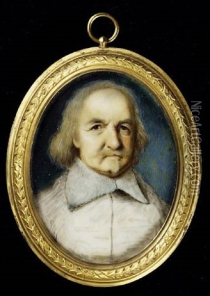 Thomas Hobbes (1588-1679), Wearing White Lawn Collar Oil Painting - Margaret, Lady Bingham