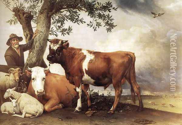 Young Bull 1647 Oil Painting - Paulus Potter