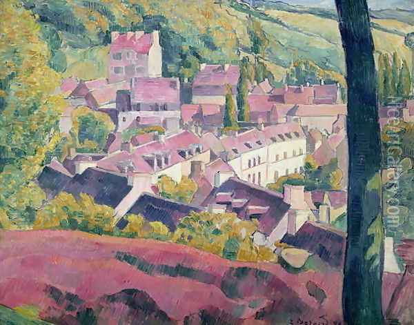 Pont Aven Seen from the Bois d'Amour, 1892 Oil Painting - Emile Bernard