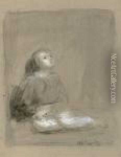 Sketch Of A Young Boy Oil Painting - William McTaggart