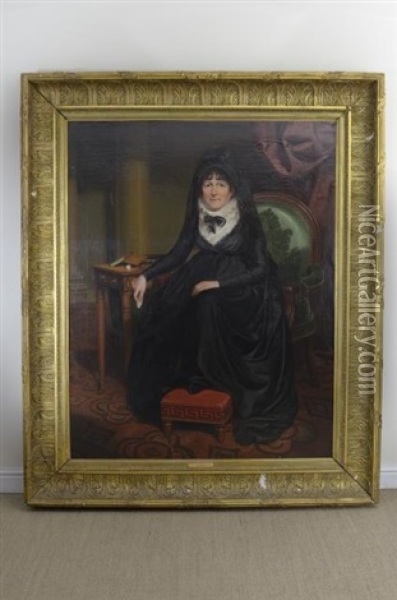 Portrait Of Mrs John Deverell (nee Hannah Blake) Oil Painting - Sir William Beechey