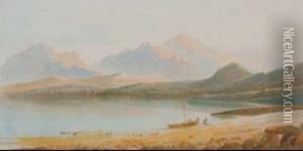 At Lake Manapouri Oil Painting - George O'Brien