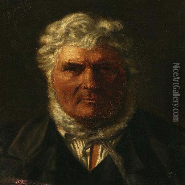 Man Withwhite Hair And Beard Oil Painting - Hans Christian Koefoed