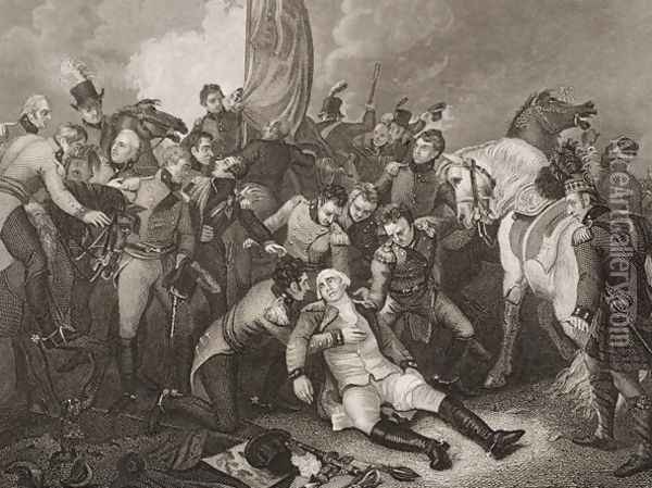 The Death of General Sir Ralph Abercromby, illustration from 'Englands Battles by Land and Sea by Lieut. Col. Williams Oil Painting - Thomas Stothard