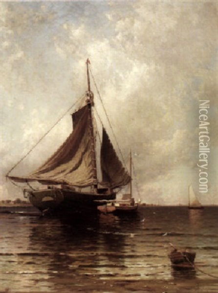 Harbor Scene Oil Painting - Alfred Thompson Bricher
